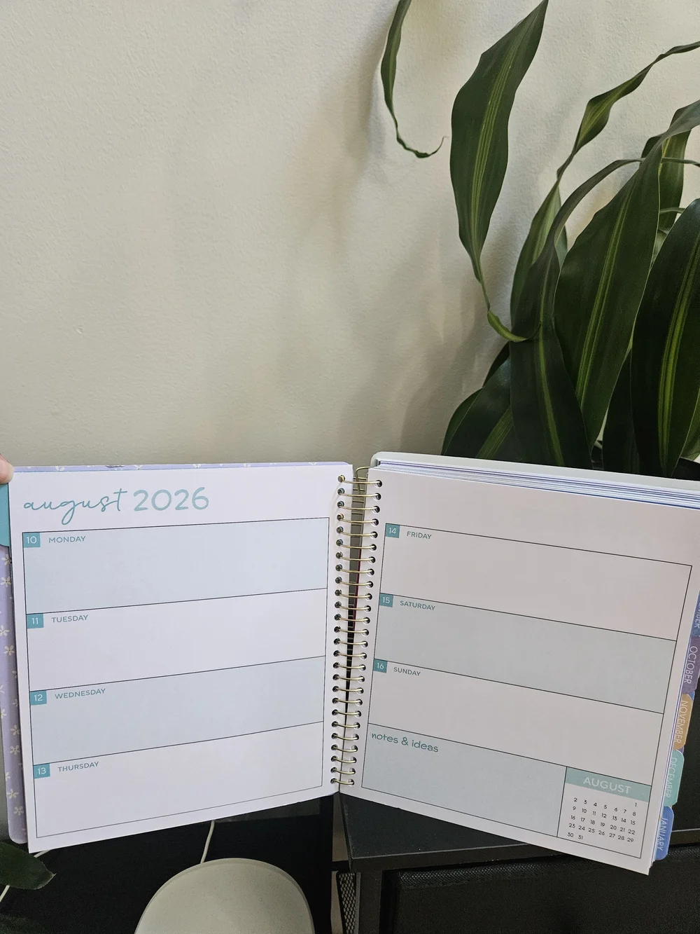 2027 Floral Spiral Planner with Pink Elastic W/dividers
